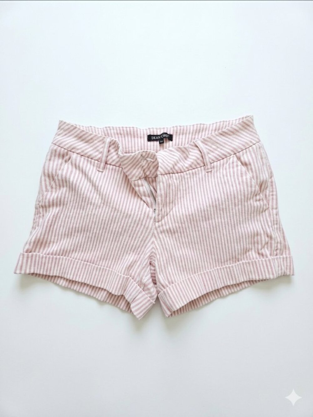 Pink white striped shorts sz 29